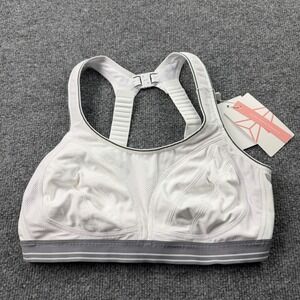 Yvette High Impact Sports Bra‎ 80E/80D NWT White Racerback Hook Closure